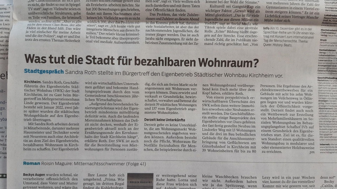 Pressemitteilung "Was tut die Stadt für bezahlbaren Wohnraum?"